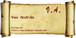 Vas András névjegykártya