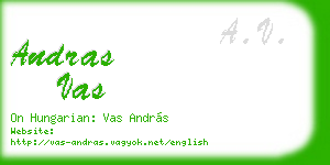 andras vas business card